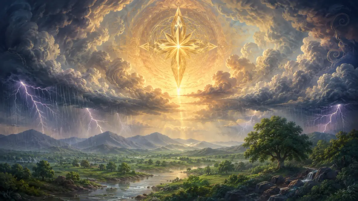 Symbolic monsoon sky and rain for Indra hymns